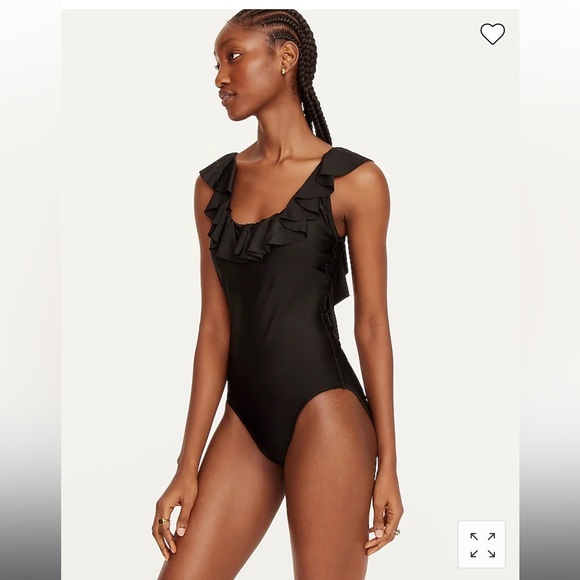 NWT J Crew ruffle scoopback swimsuit, white - Picture 3 of 4